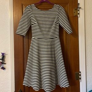 BRAND NEW black and off white stripped dress